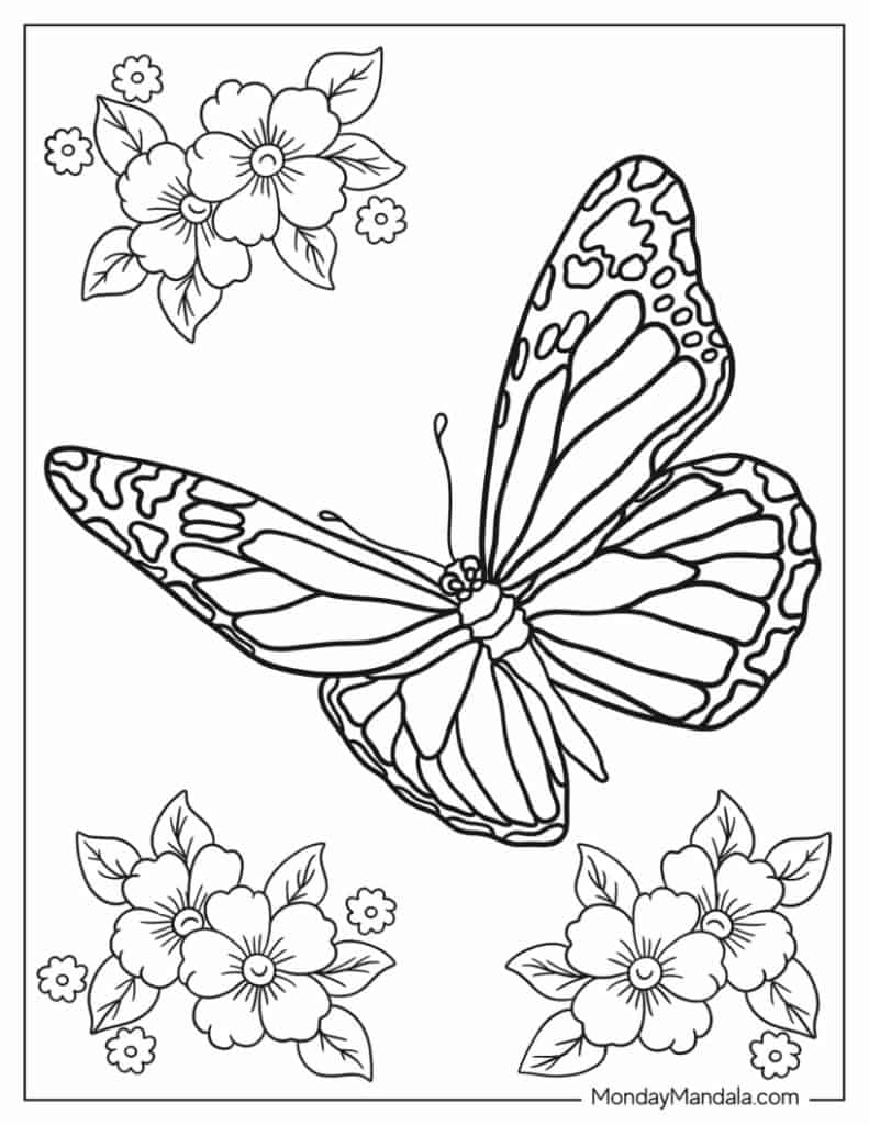 62 Butterfly Coloring Pages Free PDF Printables Worksheets Library