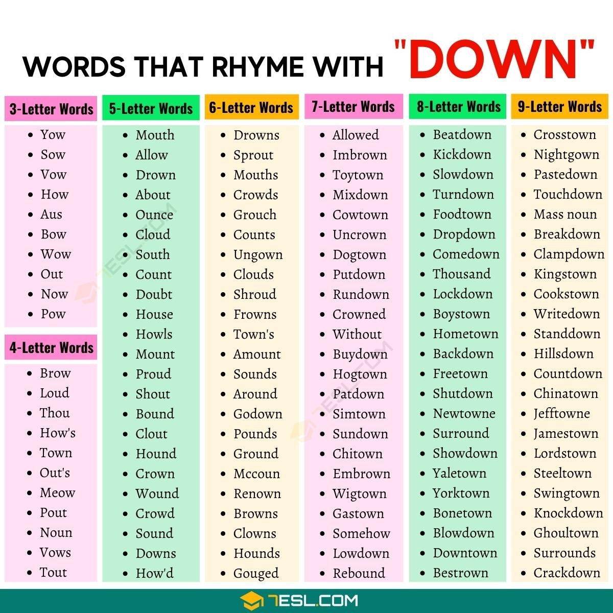 737 Nice Words That Rhyme With Down 7ESL 737 Nice Words That Rhyme With Down 7ESL