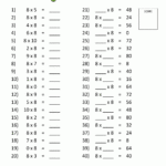 8 Times Table Worksheet Page