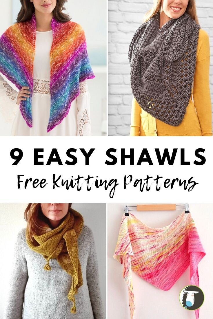 9 Easy Shawls Free Knitting Patterns Blog NobleKnits