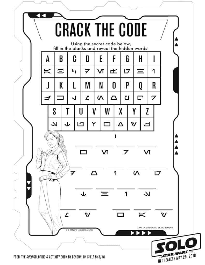 9 Star Wars SOLO Free Printable Activity Sheets 101 Party Ideas