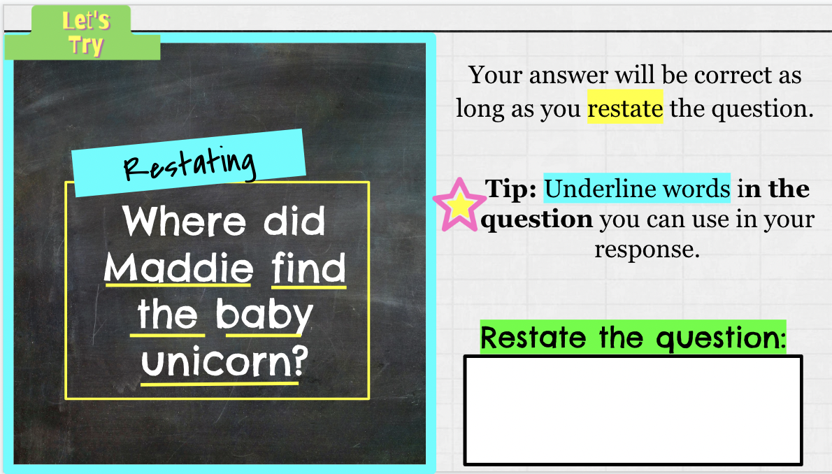 A Creative Fun And Engaging Way To Teach Your Students To Restate A Question Teaching Intentionally A Creative Fun And Engaging Way To Teach Your Students To Restate A Question Teaching Intentionally