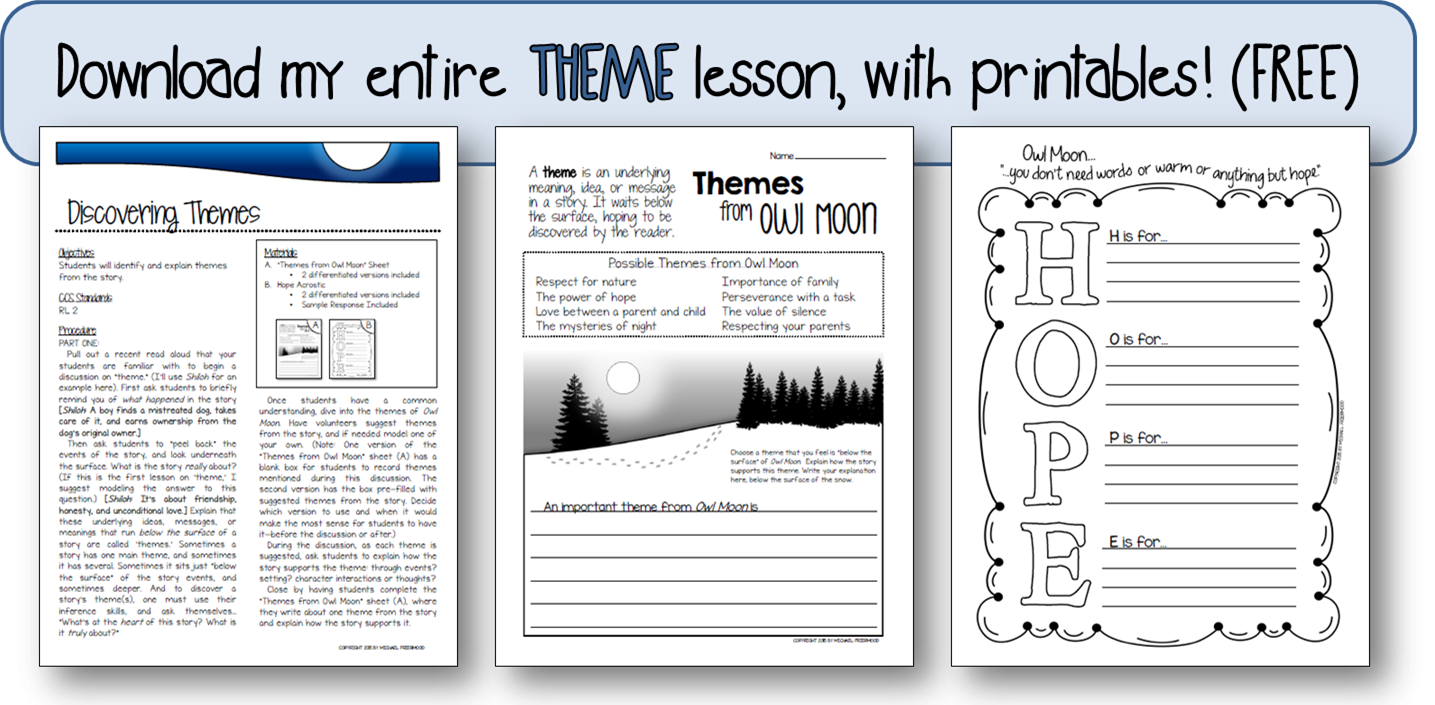 theme of a story worksheets theme of a story worksheets
