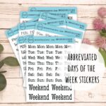 Abbreviated Days Of The Week Stickers For College Planner Stickers For Students Teacher And Homeschool Planner Q105 Etsy