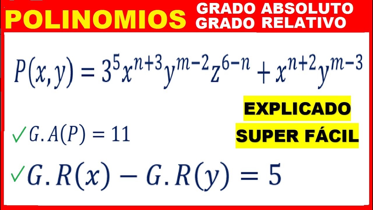 ABSOLUTE And RELATIVE DEGREE Of A POLYNOMIAL SOLVED EXERCISE YouTube