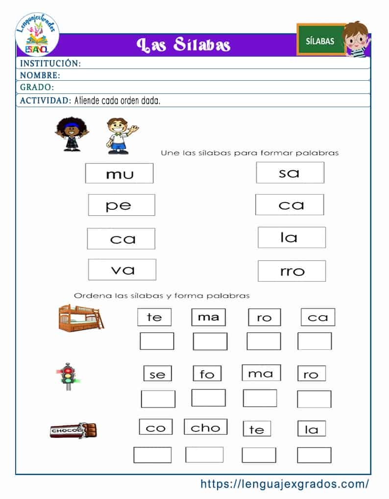 Actividad Para Trabajar Con Las S labas Para Ni os De Primer Grado Actividad Para Trabajar Con Las S labas Para Ni os De Primer Grado