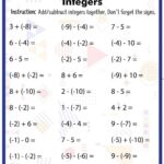 Adding And Subtracting Integers Worksheet For 3 Live Worksheets Worksheets Library