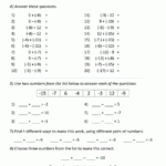 Adding And Subtracting Negative Numbers