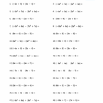 Adding And Subtracting Polynomials Worksheets Worksheets Library