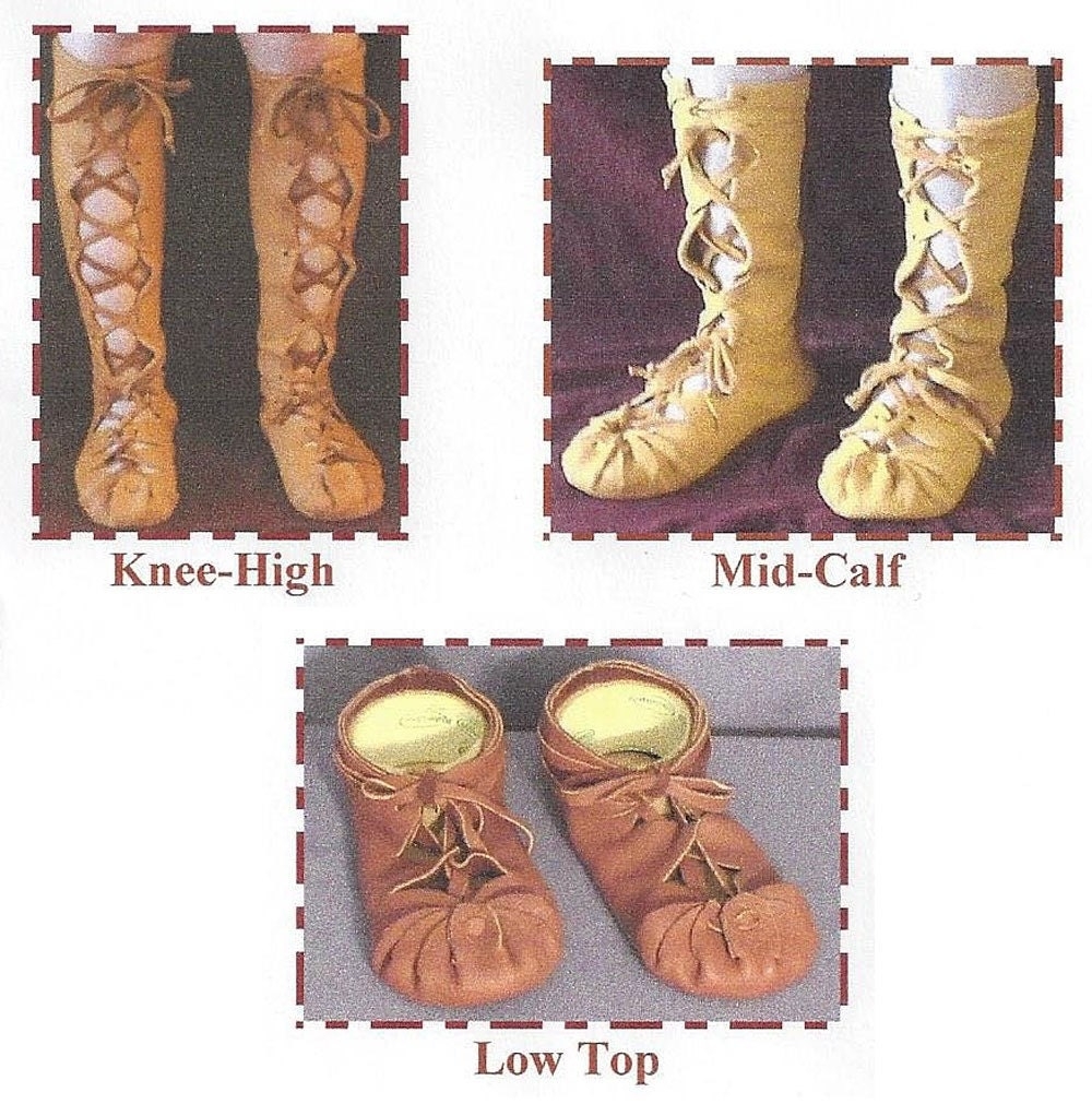 Adult s Ghillie Moccasin In Low Top Knee High And Mid calf Styles Sparrowhawk Sewing Pattern Y011 Celtic Roman Breton Biblical SCA Etsy