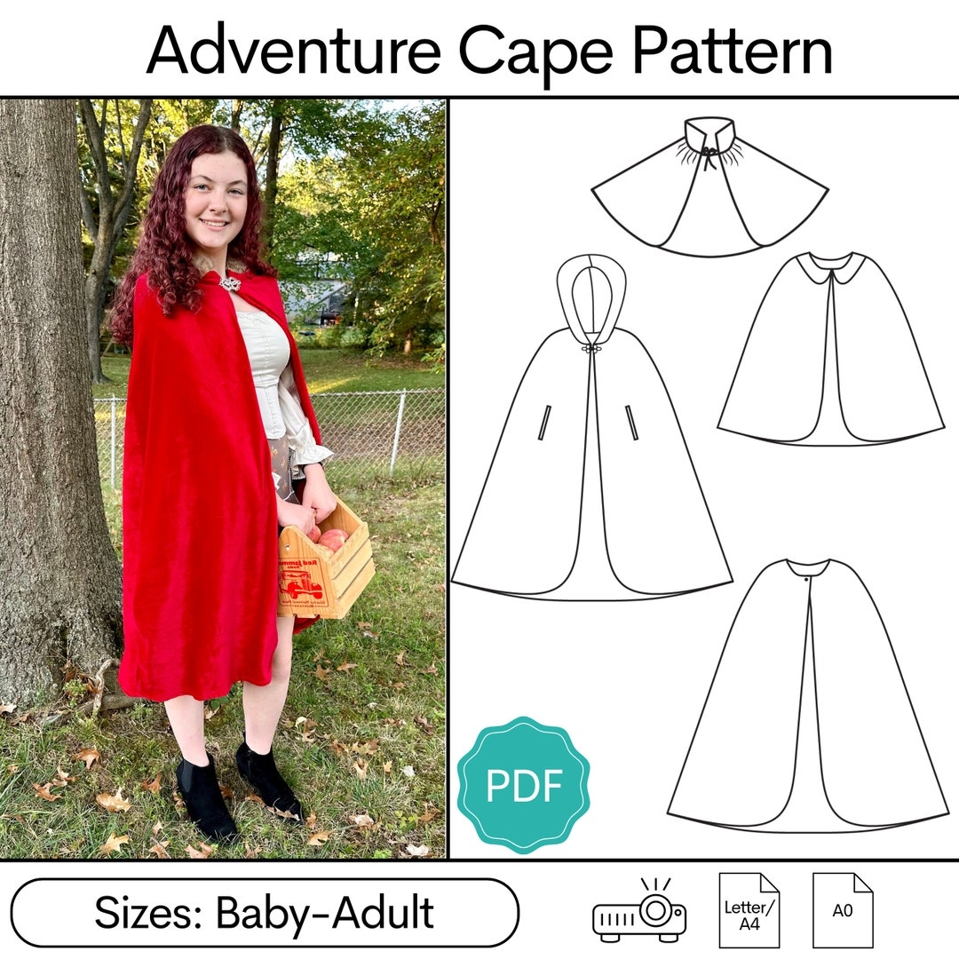 Adventure Cape Sewing Pattern Cloak Sewing Pattern Etsy UK Adventure Cape Sewing Pattern Cloak Sewing Pattern Etsy UK