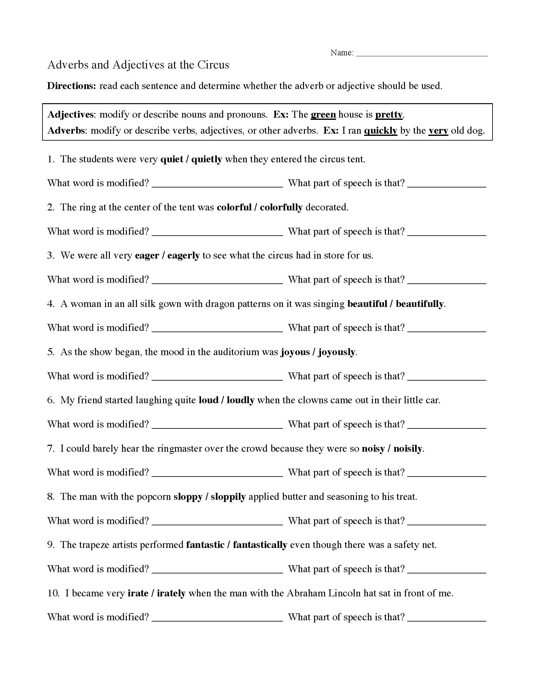 Adverbs And Adjectives Worksheet 2 Preview Adverbs And Adjectives Worksheet 2 Preview