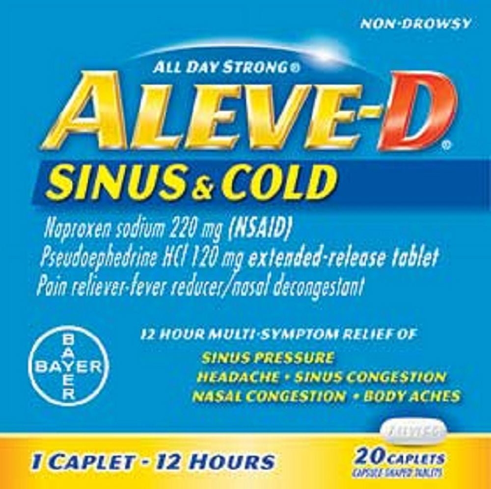 Aleve D All Day Strong Sinus Cold Caplets 20 Count HSA FSA Eligible Walmart Aleve D All Day Strong Sinus Cold Caplets 20 Count HSA FSA Eligible Walmart