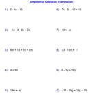 Algebraic Expressions Worksheets Simplifying Variables Worksheets 2 3 4Terms Made By Teachers