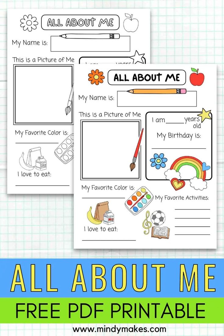 all about me worksheet preschool