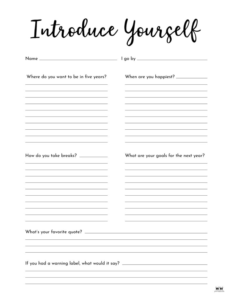 All About Me Printable Worksheets 50 FREE Printables Printabulls
