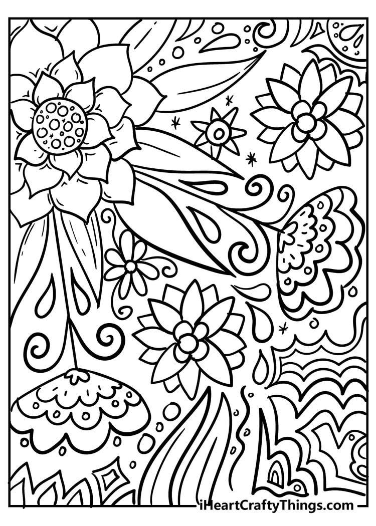 All New Flower Coloring Pages 2024 100 Free Printables Worksheets Library