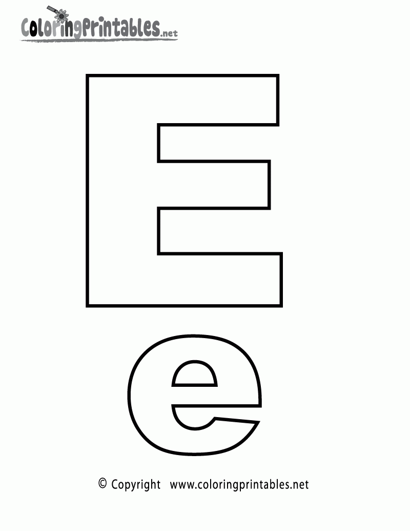 Alphabet Letter E Coloring Page A Free English Coloring Printable