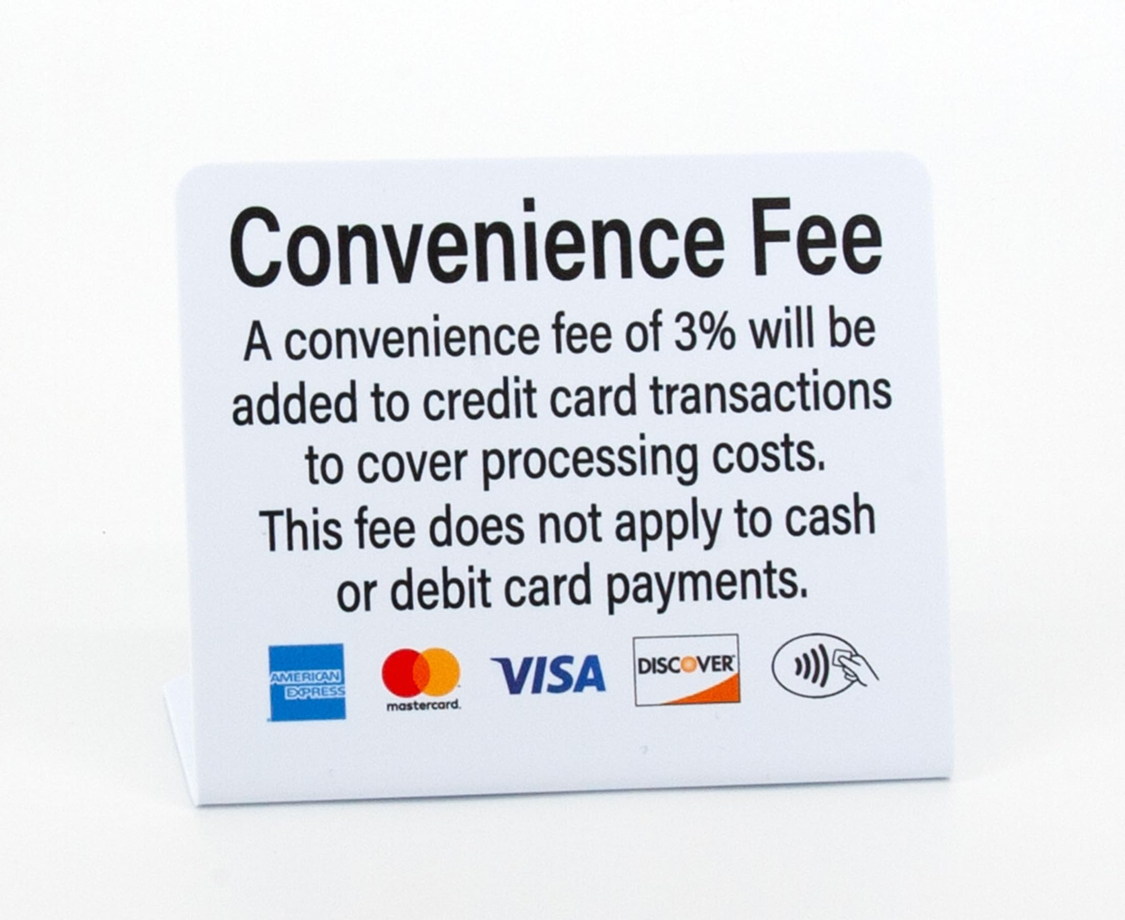 Amazon 3pk Convenience Fee Credit Card Payment Signs 3 Fee Countertop Style Business Payment Signs Credit Card Logog And Contactless Icon Office Products