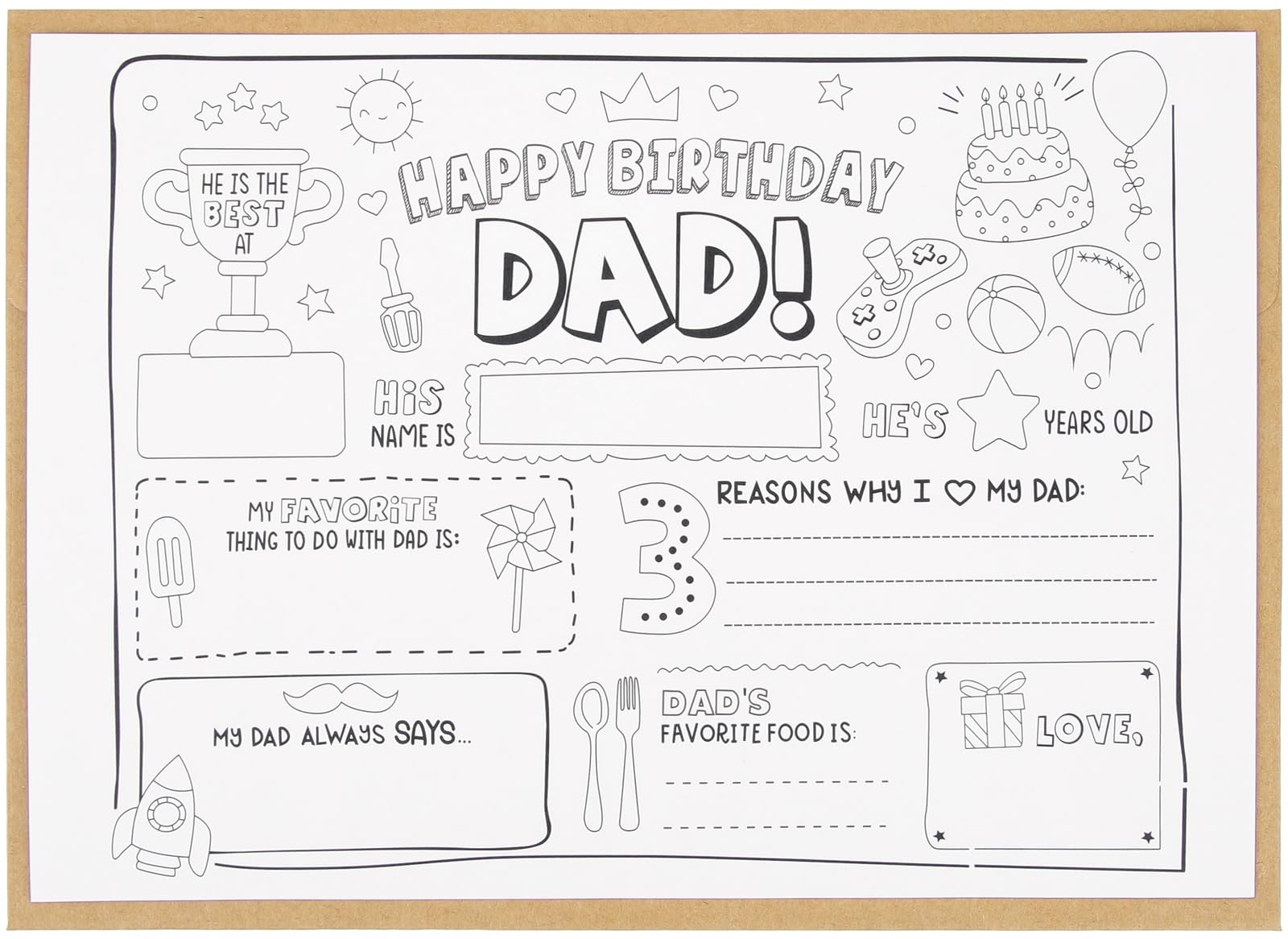 Amazon CJ M Happy Birthday Dad Coloring Page All About Dad Fill In Template Father s Birthday Activity Dad s Birthday Card For Kids Perfect Craft Gift From Kids For Father s Birthday Amazon CJ M Happy Birthday Dad Coloring Page All About Dad Fill In Template Father s Birthday Activity Dad s Birthday Card For Kids Perfect Craft Gift From Kids For Father s Birthday