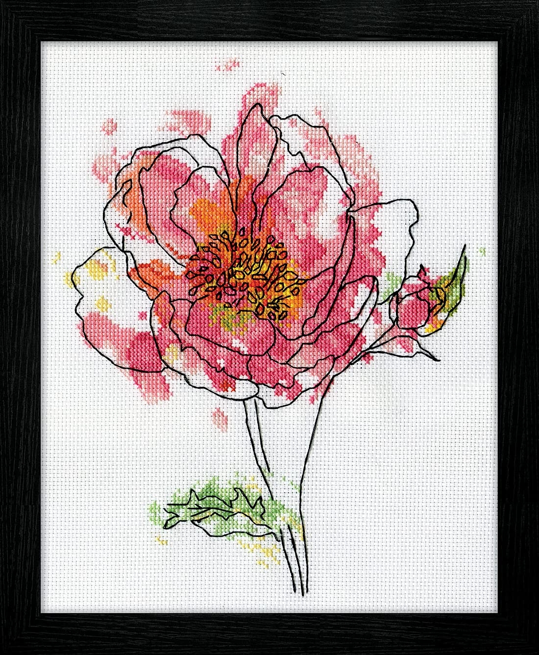 Amazon Design Works Crafts Pink Floral 8 X 10 Counted Cross Stitch Kit Multi colour
