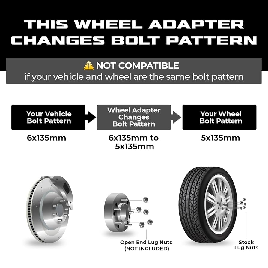 Amazon EZAccessory 2 Billet Wheel Adapters 6x135 To 5x135 Fits Ford 6 Lug F150 Hub With Lip To Hub Centric Fit Wheels From 5 Lug F150 97 03 Automotive