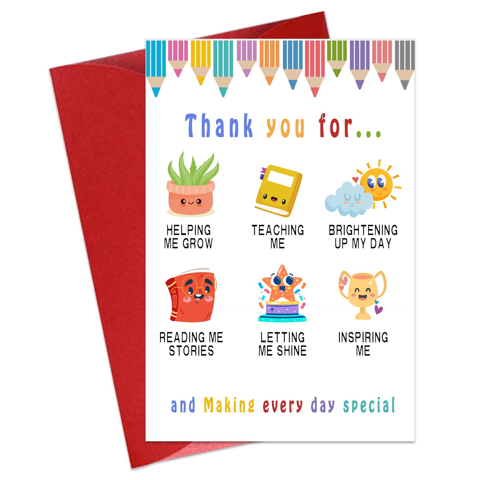 Amazon JUESMOS Cute Teacher Appreciation Greeting Card Funny Thank You Card For Teacher End Of Term Year Gift Graduation Gift From Students Office Products