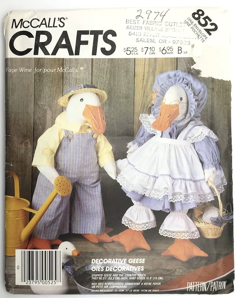 Amazon McCall s 2974 Sewing Pattern Stuffed Geese Animal Clothes Arts Crafts Sewing Amazon McCall s 2974 Sewing Pattern Stuffed Geese Animal Clothes Arts Crafts Sewing
