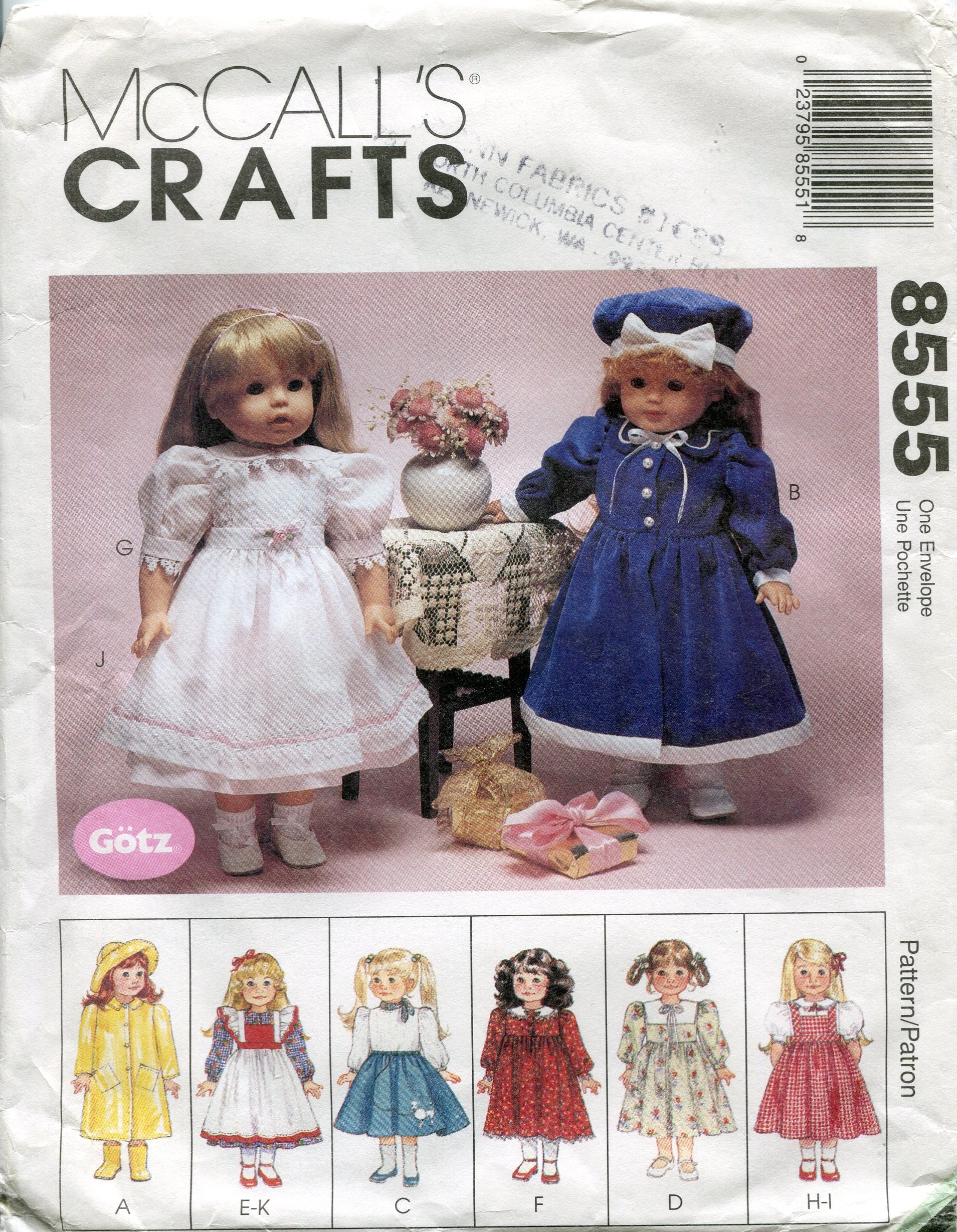 Amazon McCall s Crafts Pattern 8555 Doll Clothes Package For 18 Inch Dolls Arts Crafts Sewing Amazon McCall s Crafts Pattern 8555 Doll Clothes Package For 18 Inch Dolls Arts Crafts Sewing