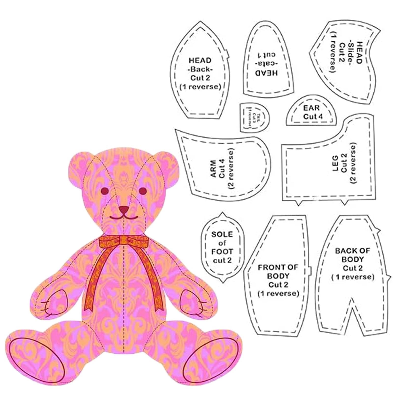 Amazon Memory Bear Template Ruler Set Bear Sewing Patterns Quilting Cutting Set For 10 PCS 15 Inch