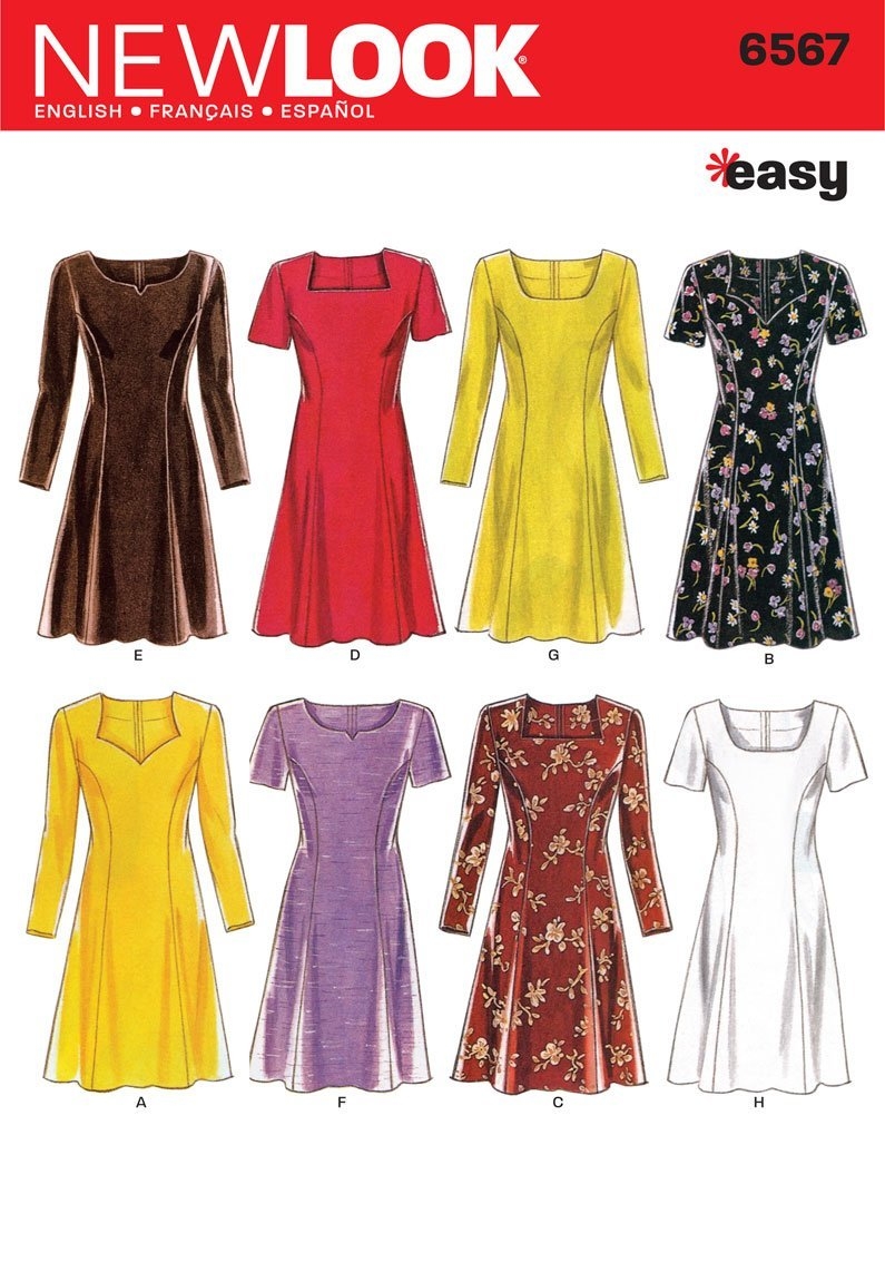 Amazon New Look Sewing Pattern 6567 Misses Dresses Size A 6 8 10 12 14 16 Arts Crafts Sewing