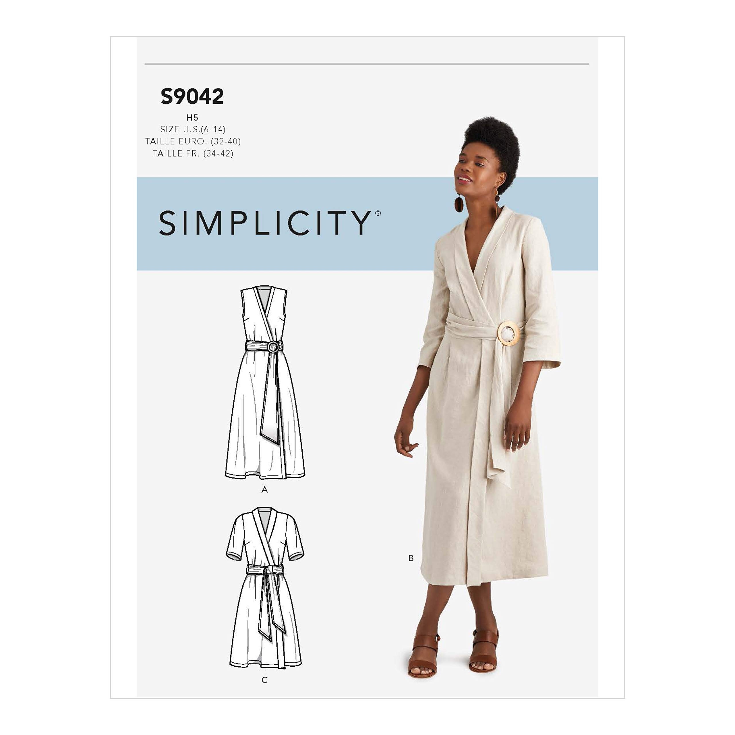 Amazon Simplicity Sewing Pattern S9042 Misses Wrap Dresses With Length Collar Variations Size U5 16 18 20 22 24 Everything Else