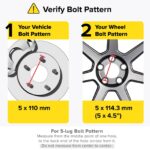 Amazon StanceMagic 1 Inch Wheel Adapters Spacers 5x110 To 5x114 3 Changes Bolt Pattern 65 1mm Bore Metric 12x1 5 Studs Nuts Compatible With Chevy Pontiac Saturn 5x110 To 5x4 5 25mm Silver 2pcs Automotive