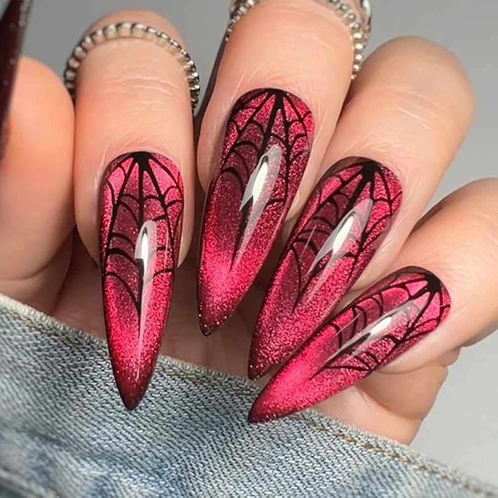 Amazon Stiletto Nails Glitter Sparkle Red And Black Lace Pattern Long Pointed Nail Tips Beauty Personal Care Amazon Stiletto Nails Glitter Sparkle Red And Black Lace Pattern Long Pointed Nail Tips Beauty Personal Care