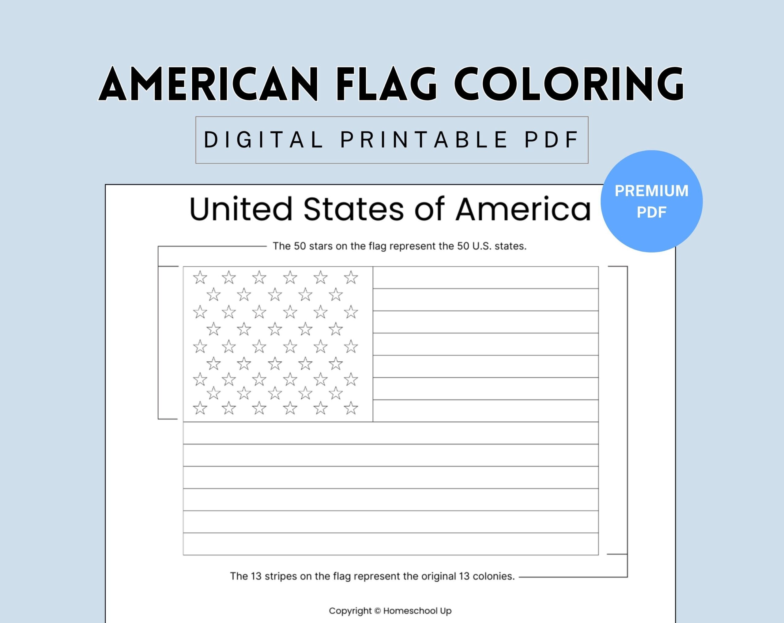 American Flag Coloring Page USA Patriotic Activity instant Download PDF Etsy American Flag Coloring Page USA Patriotic Activity instant Download PDF Etsy