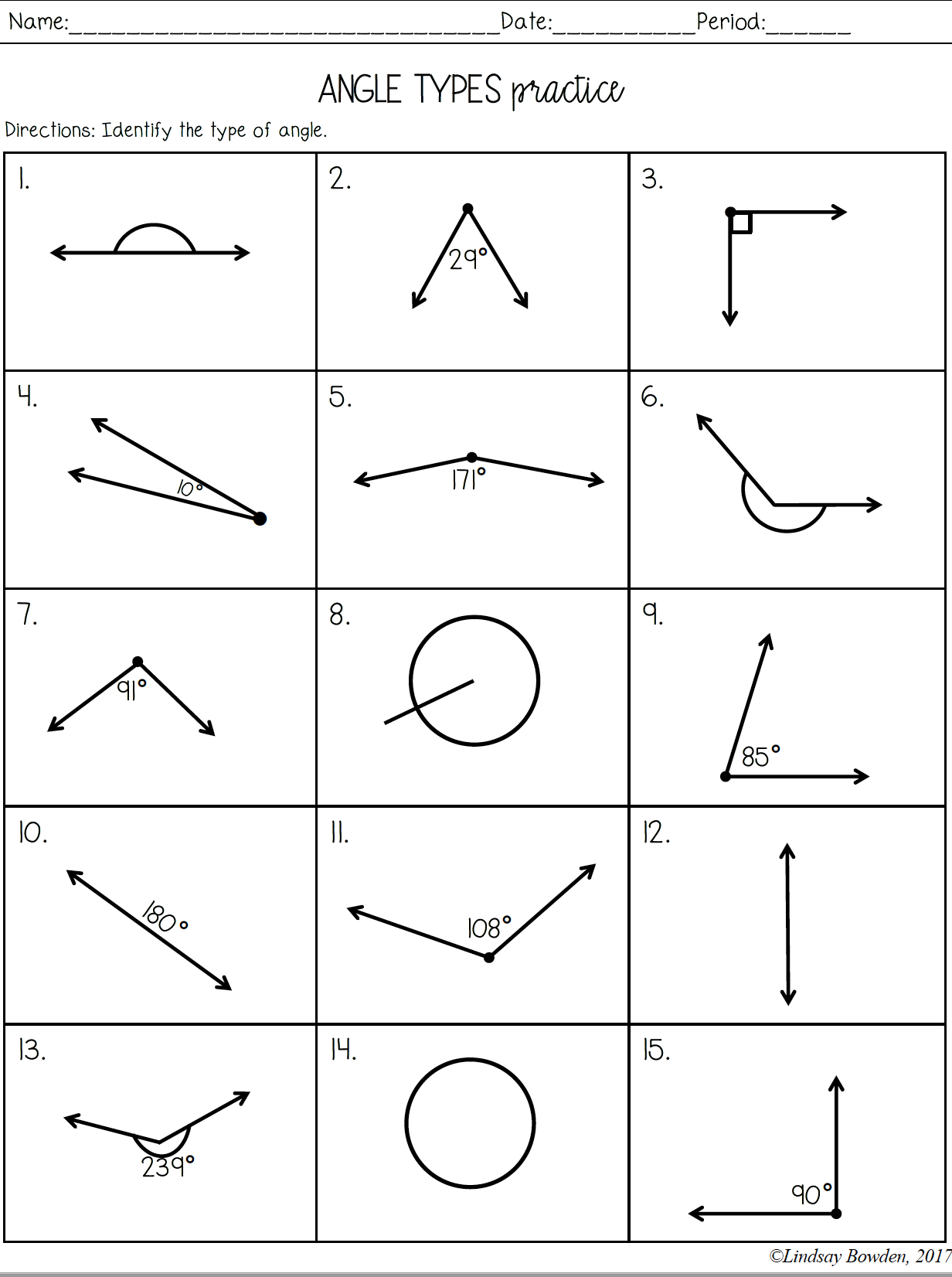 Angle Types Notes And Worksheets Lindsay Bowden Worksheets Library