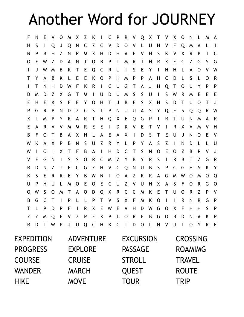 Another Word For JOURNEY Word Search WordMint Another Word For JOURNEY Word Search WordMint