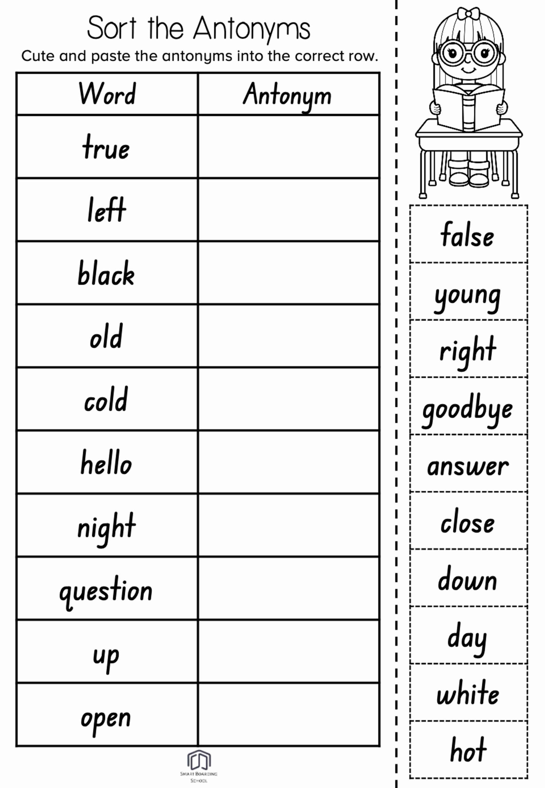Antonyms Worksheets