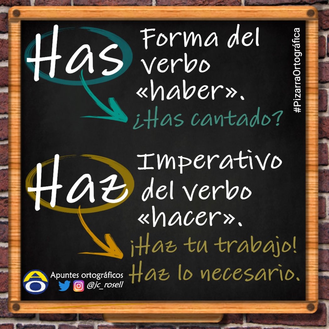 Apuntes Ortogr ficos On X Para Evitar Confusiones Entre has Y haz ApuntesOrtogr ficos PizarraOrtogr fica Ortograf a Https t co cInJ7lf1Di X