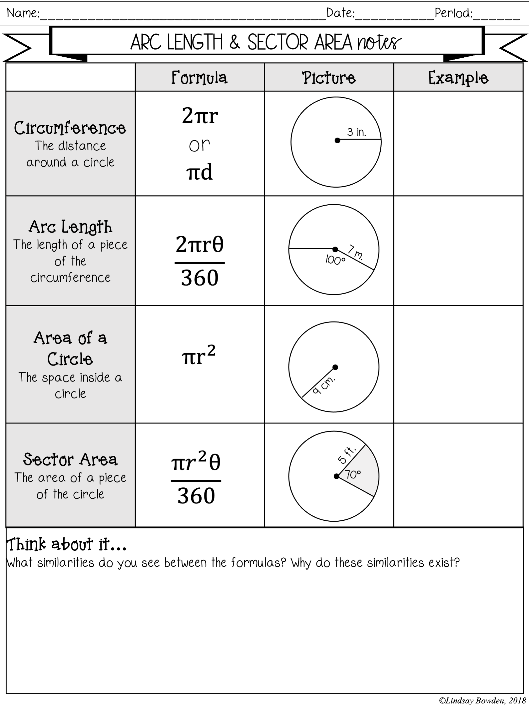 Arc Length And Sector Area Notes And Worksheets Lindsay Bowden Worksheets Library Arc Length And Sector Area Notes And Worksheets Lindsay Bowden Worksheets Library