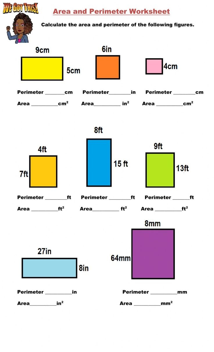 Area And Perimeter Worksheet For 4 6 Area And Perimeter Worksheet For 4 6
