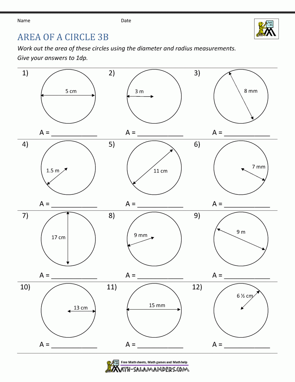 Area Of A Circle Worksheets Library Area Of A Circle Worksheets Library