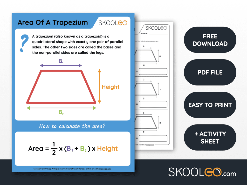 Area Of A Trapezium Free Worksheet For Kids SKOOLGO Area Of A Trapezium Free Worksheet For Kids SKOOLGO