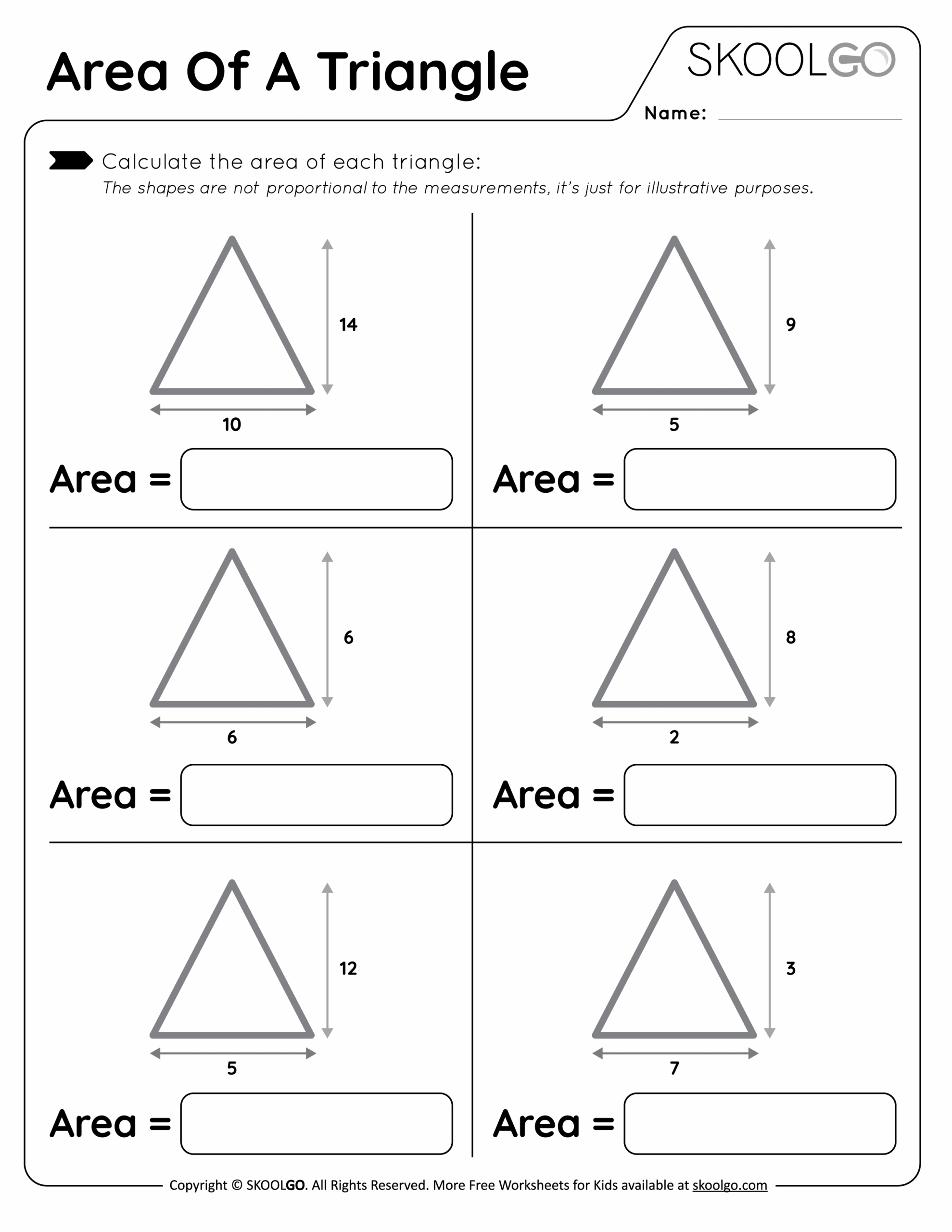 Area Of A Triangle Free Worksheet For Kids SKOOLGO Area Of A Triangle Free Worksheet For Kids SKOOLGO