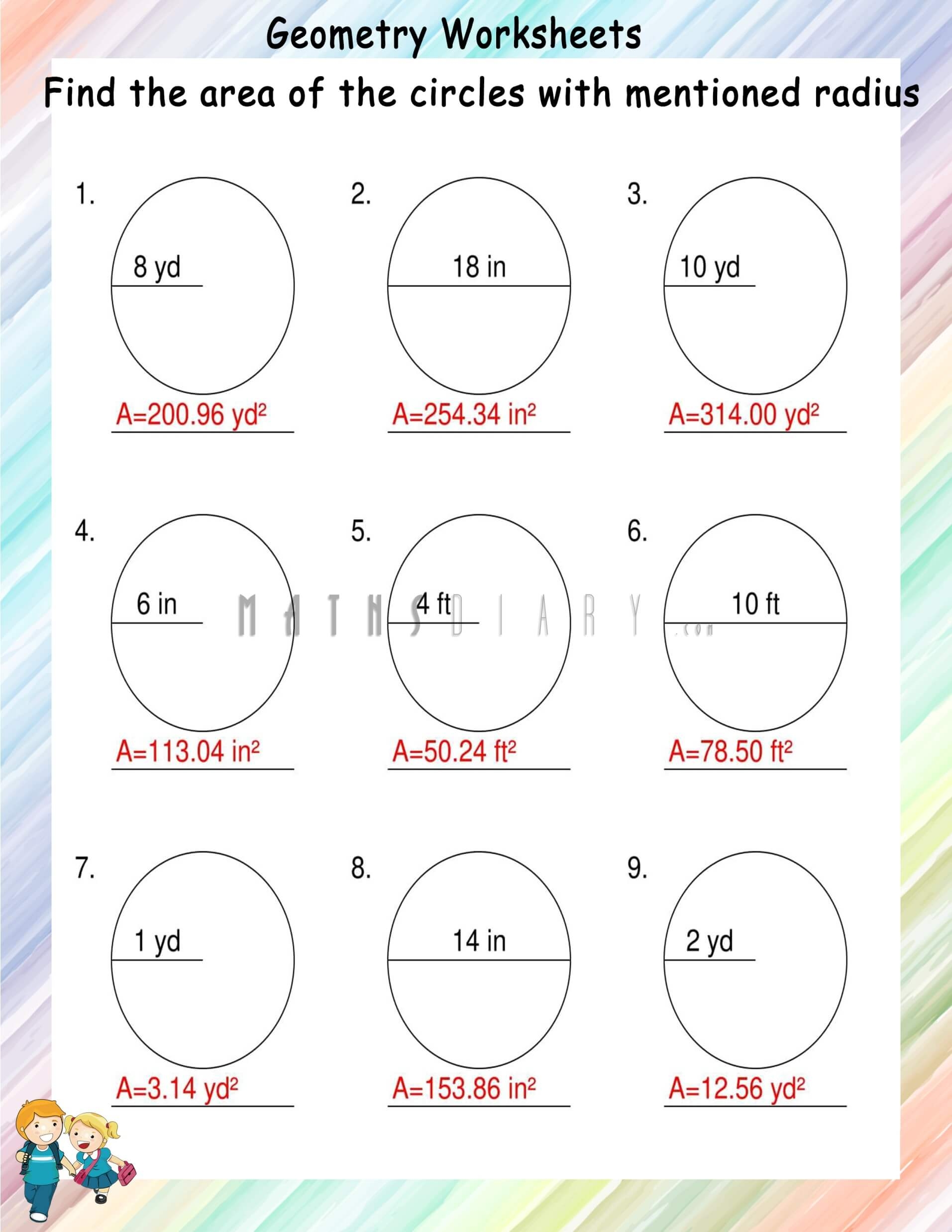 Area Of Circles Worksheets Math Worksheets MathsDiary Worksheets Library