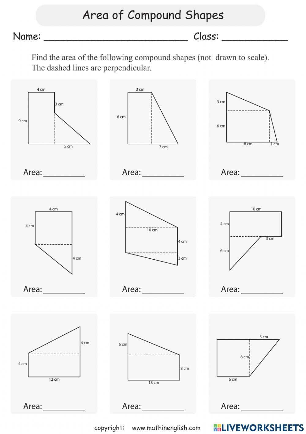 Area Of Compound Shapes Live Worksheets Worksheets Library Area Of Compound Shapes Live Worksheets Worksheets Library