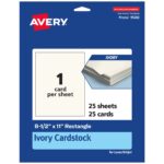 Avery Printable Cardstock 8 5 X 11 Ivory 25ct Walmart Business Supplies