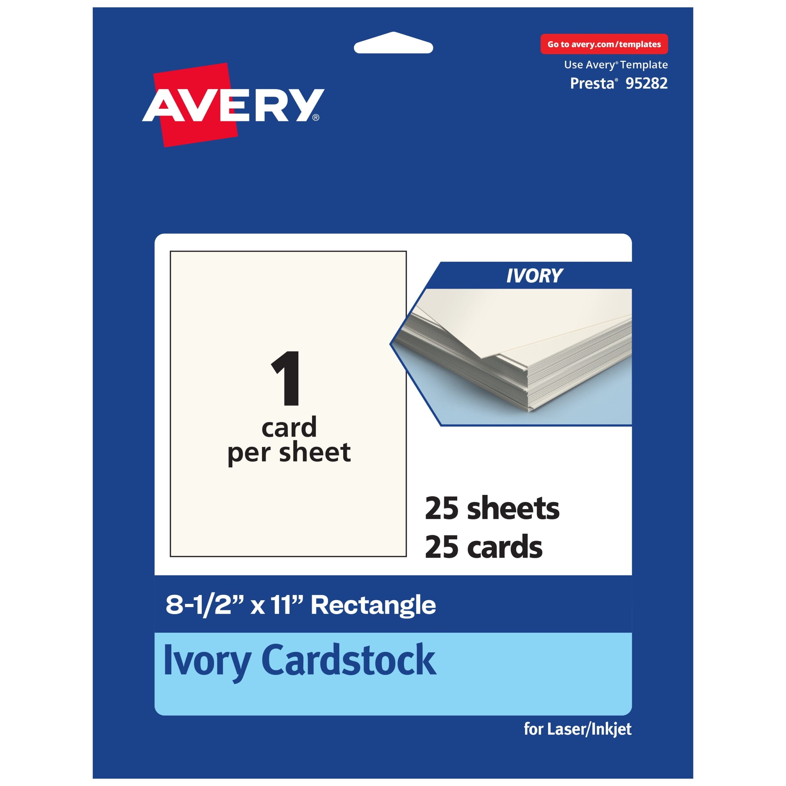 Avery Printable Cardstock 8 5 X 11 Ivory 25ct Walmart Business Supplies