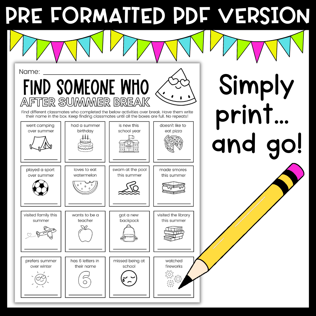 find someone who worksheet