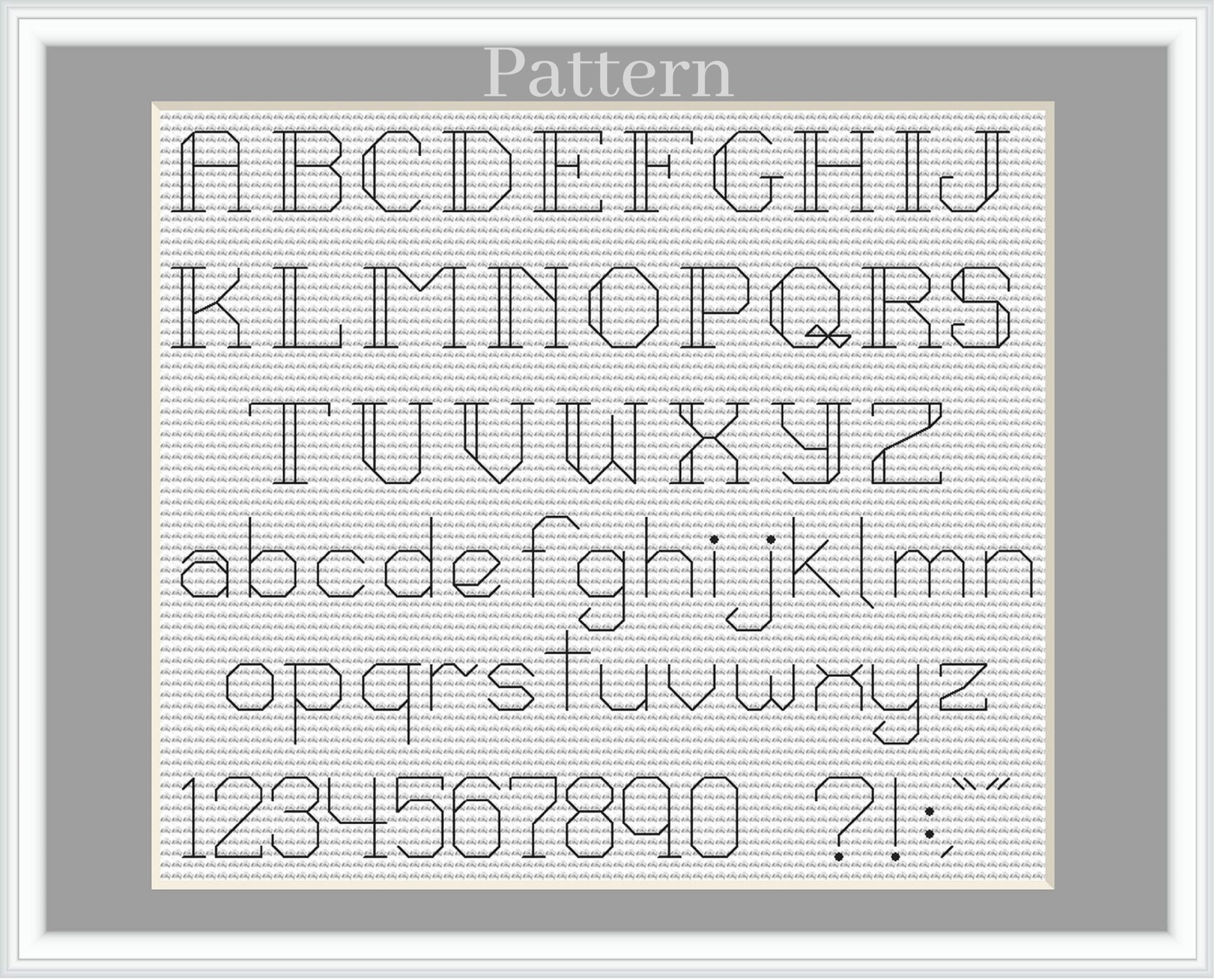 Backstitch Alphabet Cross Stitch Font Cross Stitch Letters Cross Stitch Numbers Stitch Alphabet Etsy